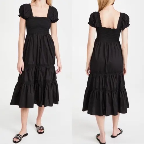 Tuckernuck Dresses & Skirts - Tuckernuck OPT Black Tiered Puff Sleeve Sundress size xsmall